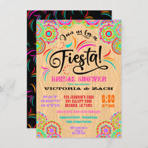 Invitación Rústico colorido de la Fiesta Mexicana Ducha Brida