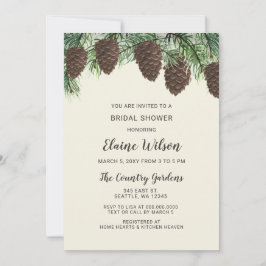 Invitación Rústico Cono de Pino Boda de Invierno Ducha de Nov