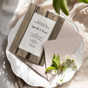 Invitación Rústico Country Barn Wood Boda Ensayo Cena