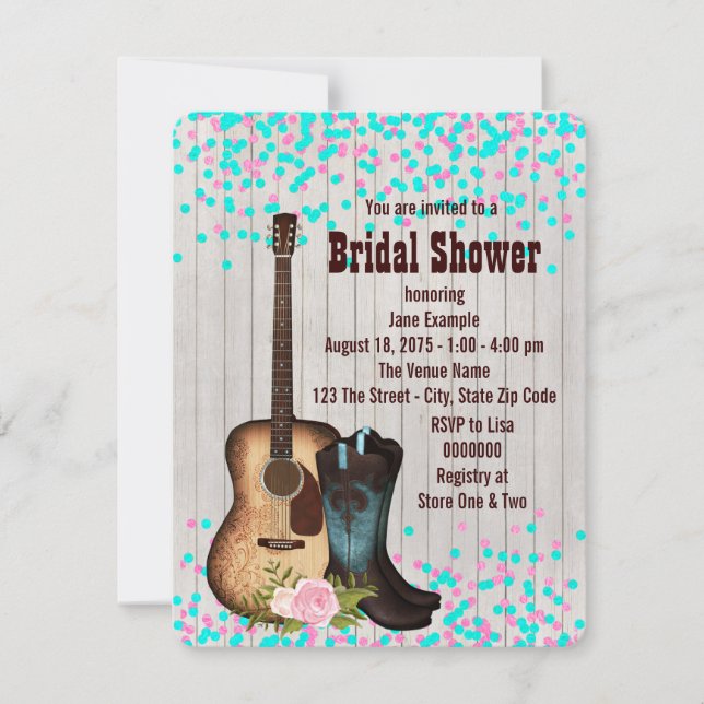 Invitación Rústico Country Bridal Shower (Anverso)