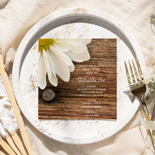 Invitación Rústico Daisy Barn Wood Country Shower