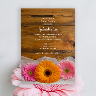 Invitación Rústico Daisy Trio Country Bridal Shower