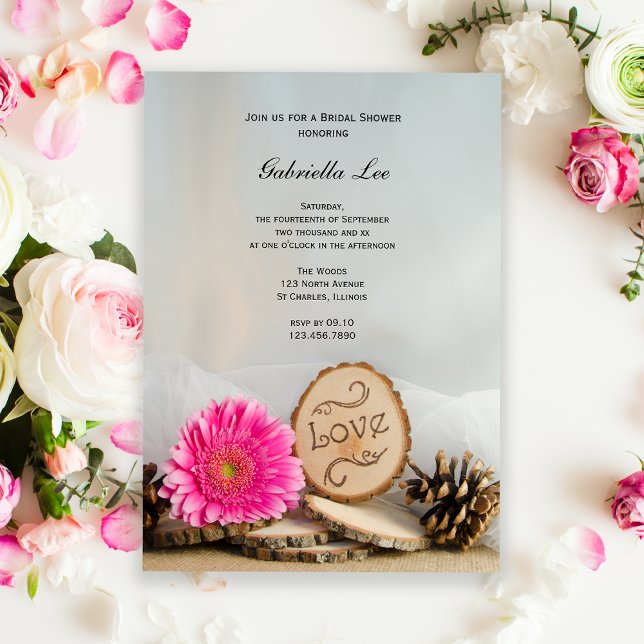 Invitación Rústico Daisy Woodland Bridal Shower (Subido por el creador)