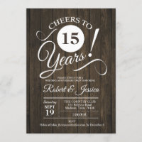 Rústico decimoquinto aniversario Boda con patrón d