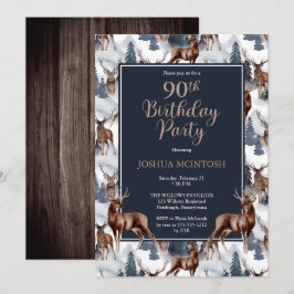 Invitación Rústico Deer Woodsy | Fiesta de cumpleaños número 