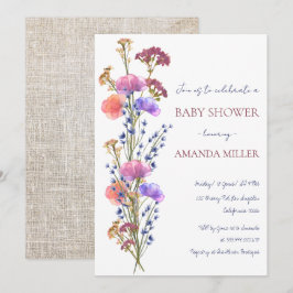 Invitación Rústico Delicate Acrílico Floral Bouquet Baby Show