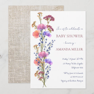 Invitación Rústico Delicate Acrílico Floral Bouquet Baby Show