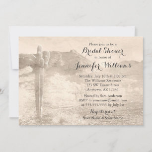 Invitación Rústico desierto Cactus Tan Bridal Shower