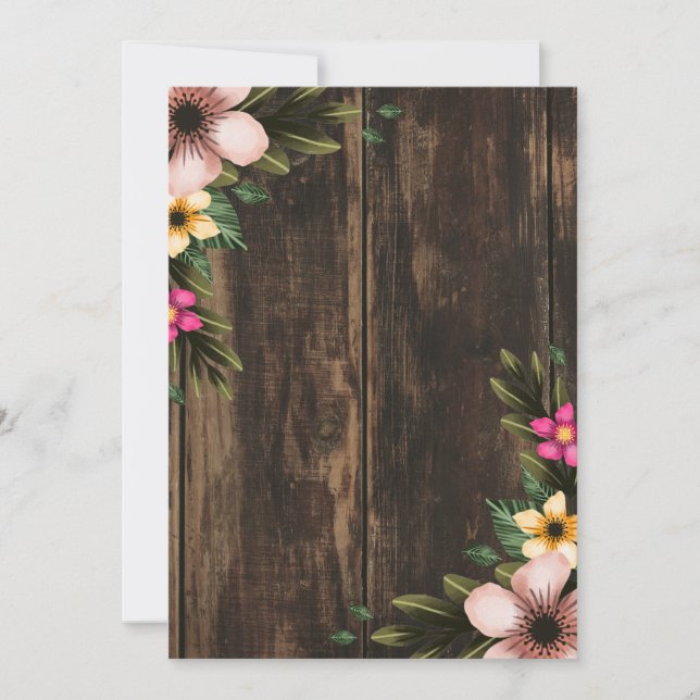 Invitación Rústico elegante barranco de campo con ducha de no (Anverso)