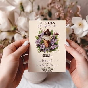 Invitación Rústico Elegante Boho Ice Cream Bridal Shower
