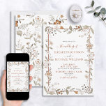 Invitación Rústico elegante Terracota Boda de escritura flora<br><div class="desc">¡Bienvenidos a la celebración de su boda! Haga su gran día aún más especial con esta impresionante invitación a la boda rústica elegante de estilo floral de Terracota. Esta invitación presenta un diseño rústico y terrenal que está bellamente bordeado de terracota y acuarela botánica y vegetación. Puedes personalizar tus propios...</div>