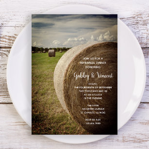 Invitación Rústico ensayo Boda de rancho de heno bales