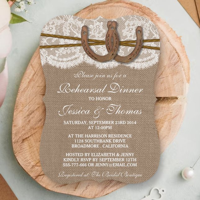 Invitación Rústico ensayo de Boda de herradura (Subido por el creador)