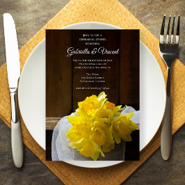 Invitación Rústico ensayo de Daffodils Barn Boda Cena
