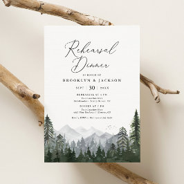 Invitación Rústico ensayo de pino de montaña