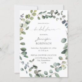 Invitación Rústico Eucalyptus Greenery Duo Bridal Shower