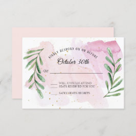 Invitación Rústico Eucalyptus Leaf Gold Moderno acuarela RSVP