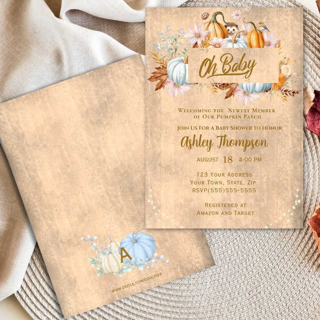 Invitación Rústico Fall Pumpkin Baby Shower (Subido por el creador)
