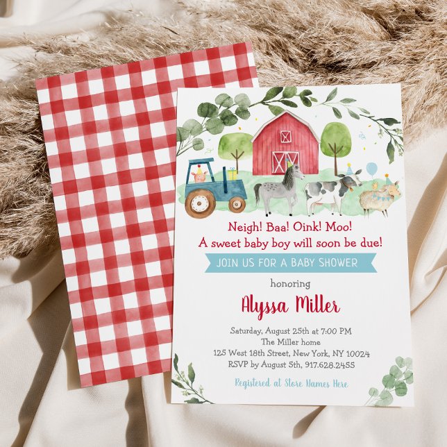 Invitación Rústico Farm Greenery Baby Shower (Subido por el creador)