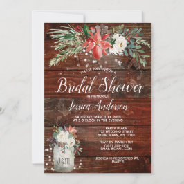 Invitación Rústico feriado de invierno enciende ducha de novi