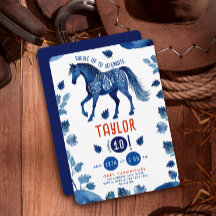 Rústico Fiesta de acuarela occidental de Pony Blue