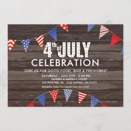 Invitación Rústico Fiesta de la celebración del 4 de julio