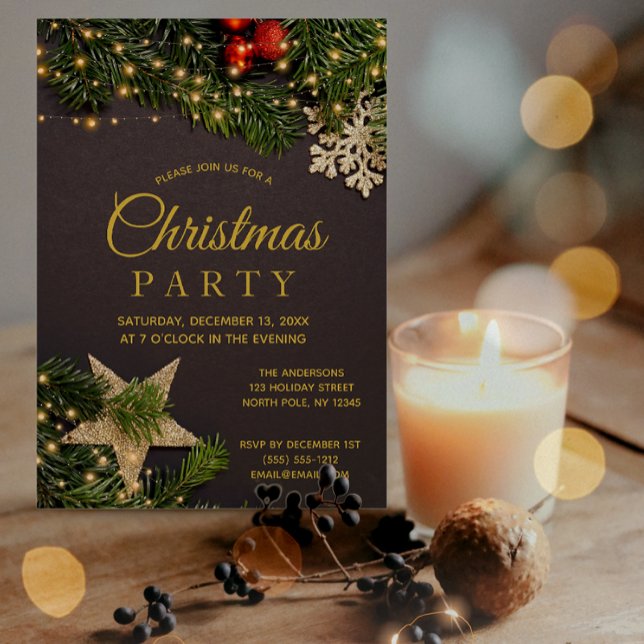 Invitación Rústico Fiesta de Navidades en feriado de invierno (Subido por el creador)