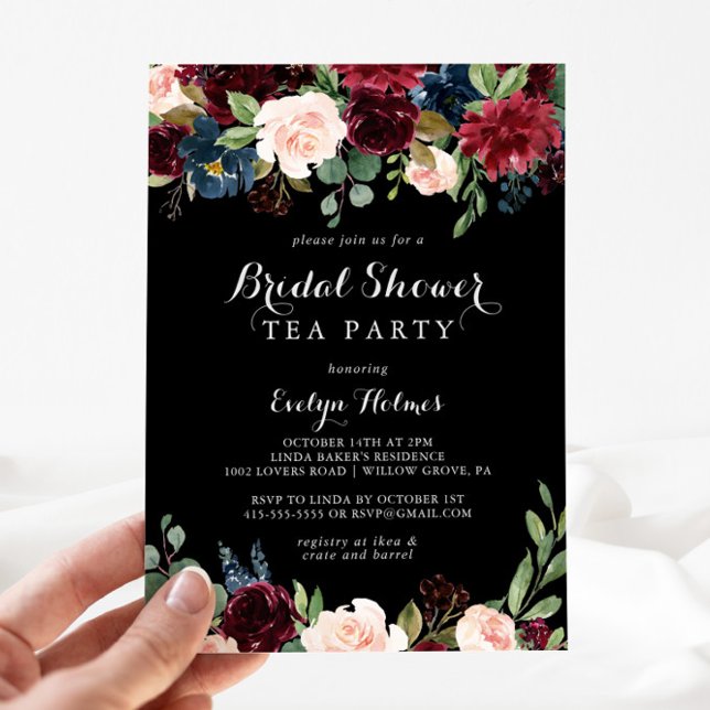 Invitación Rústico Fiesta de té de ducha de novia botánica ne (Subido por el creador)