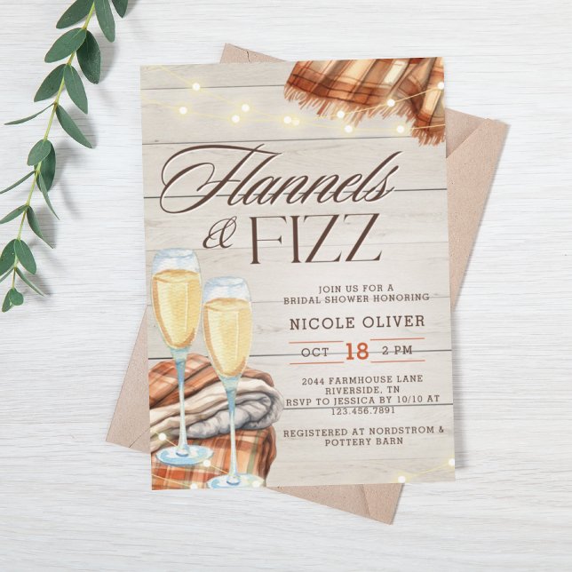 Invitación Rústico Flannel & Fizz Fall Bridal Shower (Subido por el creador)