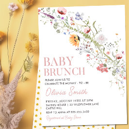 Invitación Rústico Floral Bebé Brunch Baby Shower
