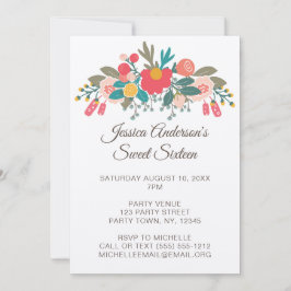 Invitación Rústico Floral Bouquet Dulce