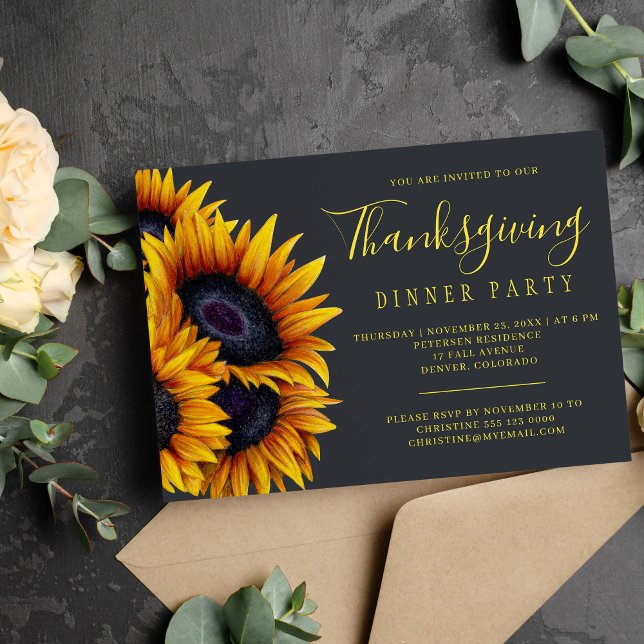 Invitación Rústico floral elegante fiesta de la cena de Acció (Subido por el creador)