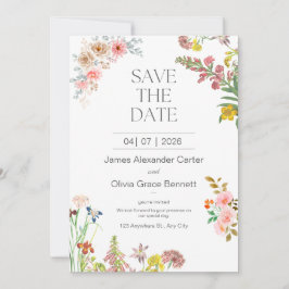 Invitación Rústico floral floral floral blanca moderna
