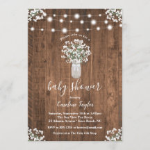 Rústico Floral Mason Jar String Light Baby Shower