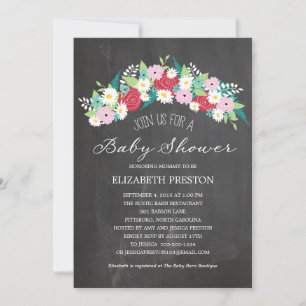 Invitación Rústico Floral Wreath Baby Shower