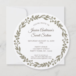 Invitación Rústico Floral Wreath Dulce