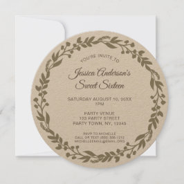 Invitación Rústico Floral Wreath Dulce
