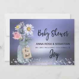 Invitación *~* Rústico. Gender Mason Jar Floral Baby Shower