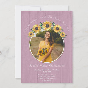 Invitación Rústico girasol Boda de madera blanca ducha de nov