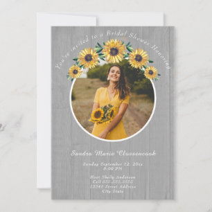 Invitación Rústico girasol Boda de madera blanca ducha de nov