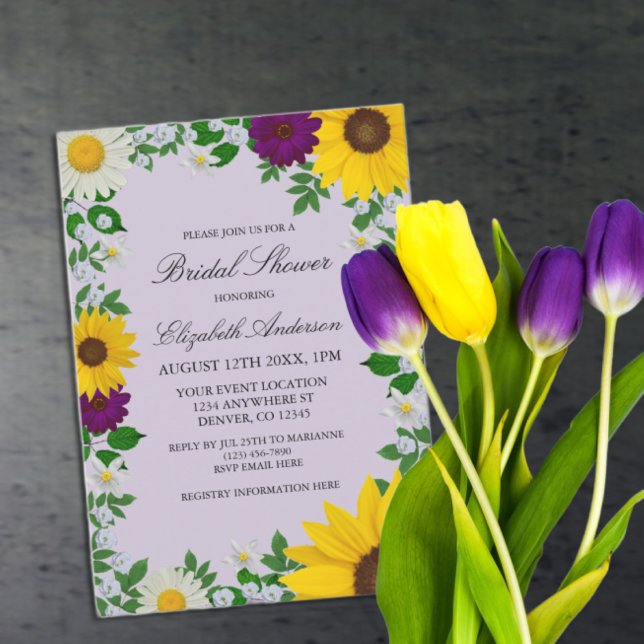 Invitación Rústico girasol Daisy Floral Bridal Shower (Subido por el creador)