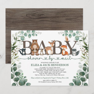 Invitación Rústico Greenery Woodland Baby Shower Por Correo