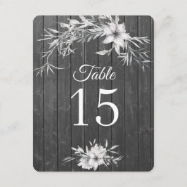 Invitación Rústico gris. Números de madera de la tabla del