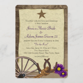 Invitación Rústico herradura de granero y marrones