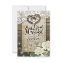 Rústico Horseshoe Lace Bebe Comer Ser Boda Casado