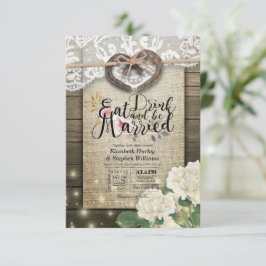 Invitación Rústico Horseshoe Lace Bebe Comer Ser Boda Casado