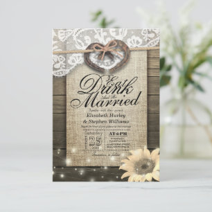 Invitación Rústico Horseshoe Lace Bebe Comer Ser Boda Casado