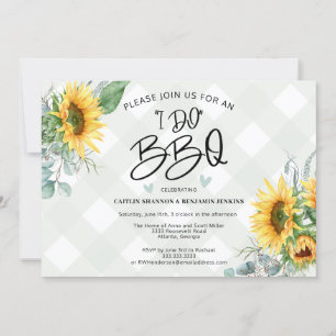 Invitación Rústico I Do BBQ Sunflower Placa Bridal Ducha