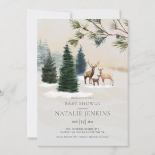 Invitación Rústico invierno Woodland Sexo Neutral Baby Shower