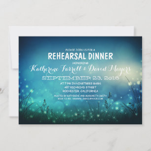 Invitación Rústico Jardín alumbrado Romántico Ensayo Cena